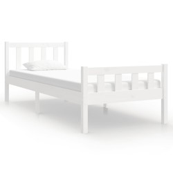 vidaXL Estructura de cama madera maciza blanco individual 75x190 cm