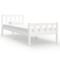 vidaXL Estructura de cama madera maciza blanco individual 75x190 cm