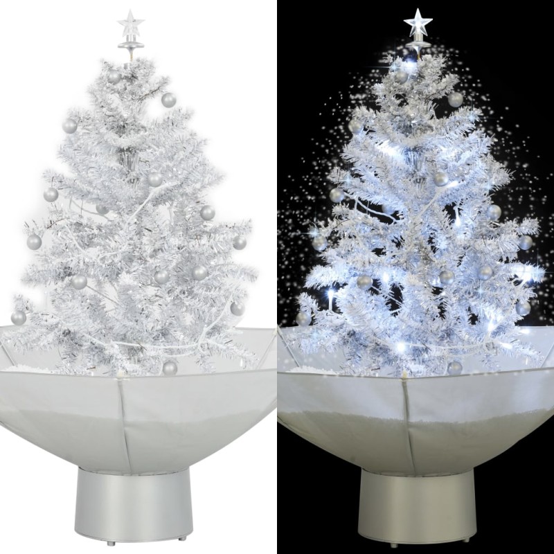 vidaXL Árbol de Navidad con nieve con base en paraguas blanco 75 cm vidaXL Árbol de Navidad con nieve con base en paraguas blanco 75 cm