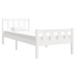 vidaXL Estructura de cama madera maciza blanco individual 75x190 cm
