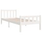 vidaXL Estructura de cama madera maciza blanco individual 75x190 cm
