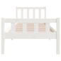 vidaXL Estructura de cama madera maciza blanco individual 75x190 cm