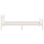 vidaXL Estructura de cama madera maciza blanco individual 75x190 cm