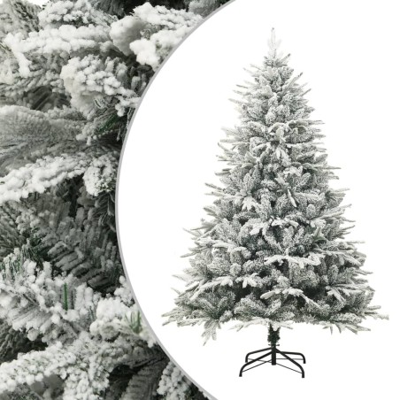 vidaXL Árbol de Navidad artificial con nieve PVC y PE verde 210 cm