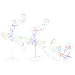 vidaXL Renos voladores y trineo de colores 260x21x87 cm