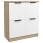 vidaXL Aparador madera contrachapada blanco y roble Sonoma 60x30x70 cm vidaXL Aparador madera contrachapada blanco y roble Sonoma 60x30x70 cm