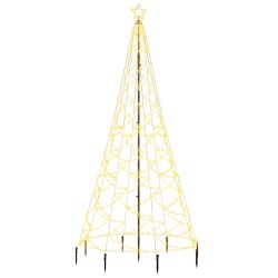 vidaXL Árbol de Navidad con poste de metal 500 LEDs blanco cálido 3 m