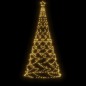 vidaXL Árbol de Navidad con poste de metal 500 LEDs blanco cálido 3 m