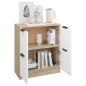 vidaXL Aparador madera contrachapada blanco y roble Sonoma 60x30x70 cm vidaXL Aparador madera contrachapada blanco y roble Sonoma 60x30x70 cm