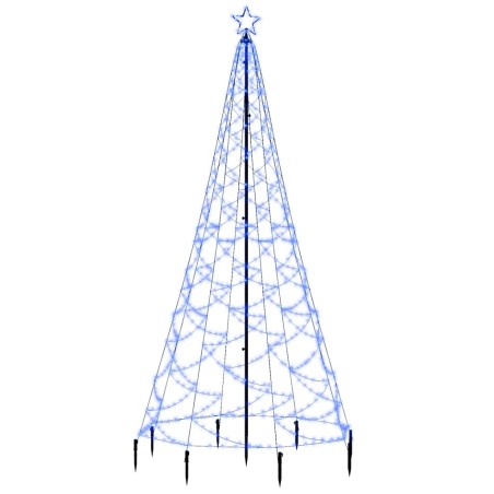 vidaXL Árbol de Navidad con poste de metal 500 LEDs azul 3 m