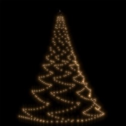 vidaXL Árbol de pared gancho metal blanco cálido 3 m interior/exterior