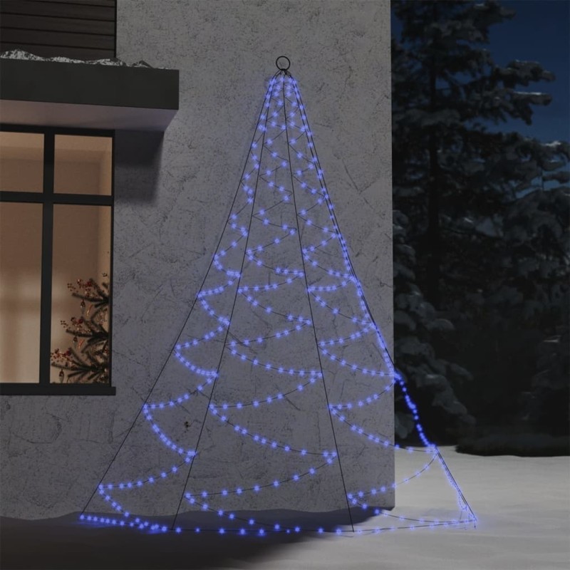 vidaXL Árbol Navidad de pared gancho metal azul 3 m interior/exterior vidaXL Árbol Navidad de pared gancho metal azul 3 m interior/exterior