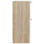 vidaXL Aparador madera contrachapada blanco y roble Sonoma 60x30x70 cm vidaXL Aparador madera contrachapada blanco y roble Sonoma 60x30x70 cm