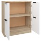 vidaXL Aparador madera contrachapada blanco y roble Sonoma 60x30x70 cm vidaXL Aparador madera contrachapada blanco y roble Sonoma 60x30x70 cm