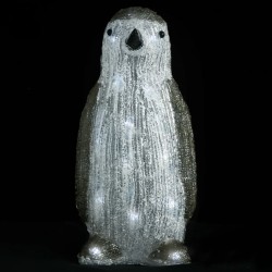 vidaXL Figura de pingüino de acrílico navideño LED 30 cm