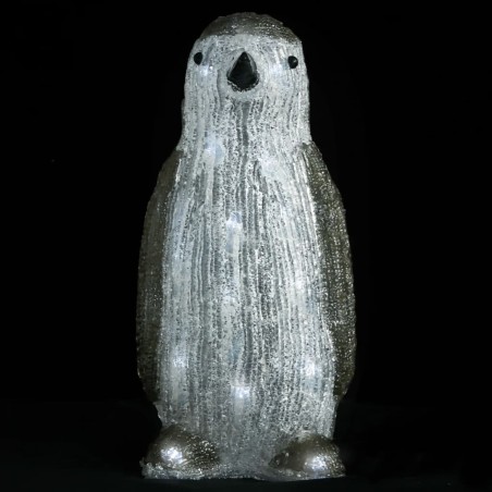 vidaXL Figura de pingüino de acrílico navideño LED 30 cm