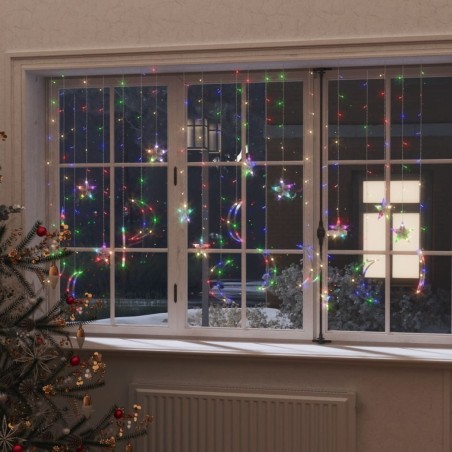 vidaXL Luces estrella y luna 345 LEDs de colores con control remoto