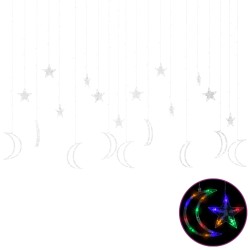 vidaXL Luces estrella y luna 345 LEDs de colores con control remoto