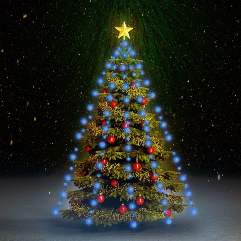 vidaXL Red de luces de árbol de Navidad 210 LEDs azul 210 cm vidaXL Red de luces de árbol de Navidad 210 LEDs azul 210 cm