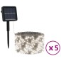 vidaXL Tiras de luces solares LED 5 uds blanco frío interior/exterior vidaXL Tiras de luces solares LED 5 uds blanco frío interior/exterior