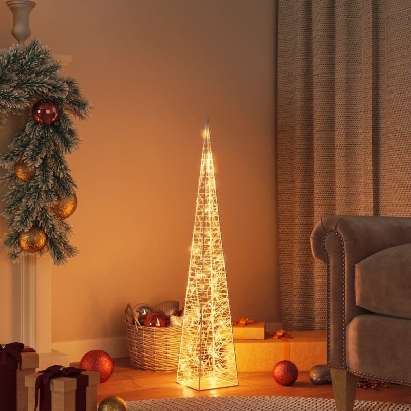 vidaXL Cono de luz LED decorativo acrílico blanco cálido 90 cm vidaXL Cono de luz LED decorativo acrílico blanco cálido 90 cm
