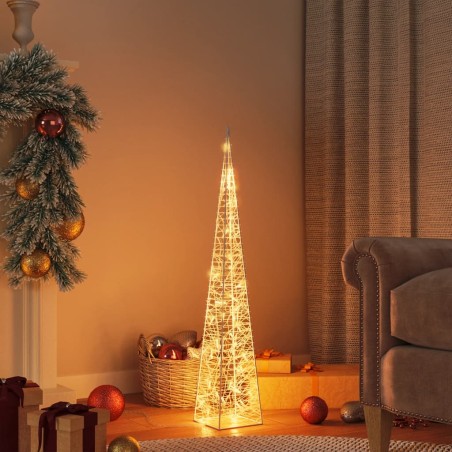 vidaXL Cono de luz LED decorativo acrílico blanco cálido 90 cm