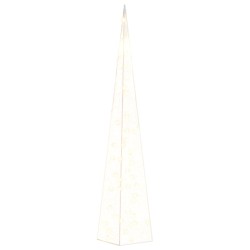 vidaXL Cono de luz LED decorativo acrílico blanco cálido 90 cm