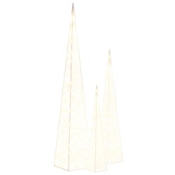 vidaXL Cono de luz LED decorativo acrílico blanco cálido 60/90/120 cm