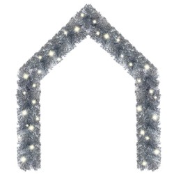 vidaXL Guirnalda de Navidad con luces LED plateado 20 m