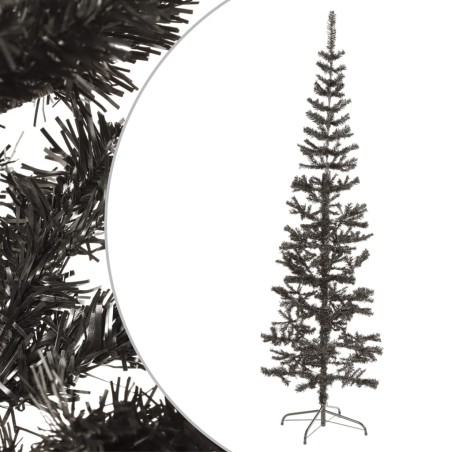 vidaXL Árbol de Navidad delgado negro 180 cm 