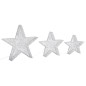 vidaXL Estrellas decoración navideña 3 piezas LED malla plateadas vidaXL Estrellas decoración navideña 3 piezas LED malla plateadas