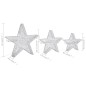 vidaXL Estrellas decoración navideña 3 piezas LED malla plateadas vidaXL Estrellas decoración navideña 3 piezas LED malla plateadas