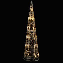 vidaXL Pirámide decorativa cono acrílico luces LED blanco cálido 60 cm