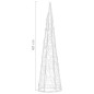 vidaXL Pirámide decorativa cono acrílico luces LED blanco cálido 60 cm