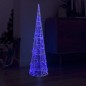 vidaXL Cono de luz LED de pirámide decorativo acrílico azul 120 cm vidaXL Cono de luz LED de pirámide decorativo acrílico azul 120 cm