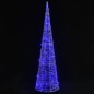 vidaXL Cono de luz LED de pirámide decorativo acrílico azul 120 cm vidaXL Cono de luz LED de pirámide decorativo acrílico azul 120 cm