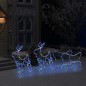 vidaXL Renos y trineo de Navidad decoración jardín 576 LEDs vidaXL Renos y trineo de Navidad decoración jardín 576 LEDs
