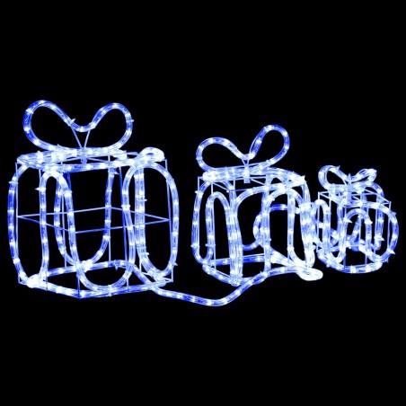vidaXL Cajas de regalo adorno navideño 180 LED interior y exterior