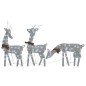 vidaXL Familia renos de Navidad malla blanco frío plateado 270x7x90 cm vidaXL Familia renos de Navidad malla blanco frío plateado 270x7x90 cm