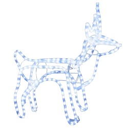 vidaXL Figura de reno de Navidad blanco cálido 60x30x60 cm