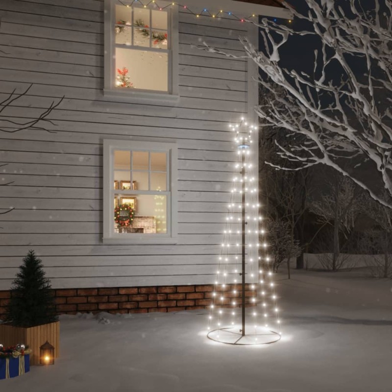 vidaXL Árbol de Navidad cónico 108 LED blanco frío 70x180 cm vidaXL Árbol de Navidad cónico 108 LED blanco frío 70x180 cm