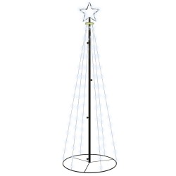 vidaXL Árbol de Navidad cónico 108 LED blanco frío 70x180 cm