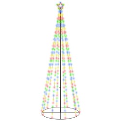 vidaXL Árbol de Navidad cónico 310 LED de colores 100x300 cm