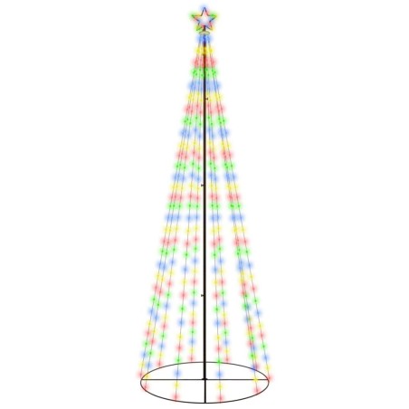 vidaXL Árbol de Navidad cónico 310 LED de colores 100x300 cm