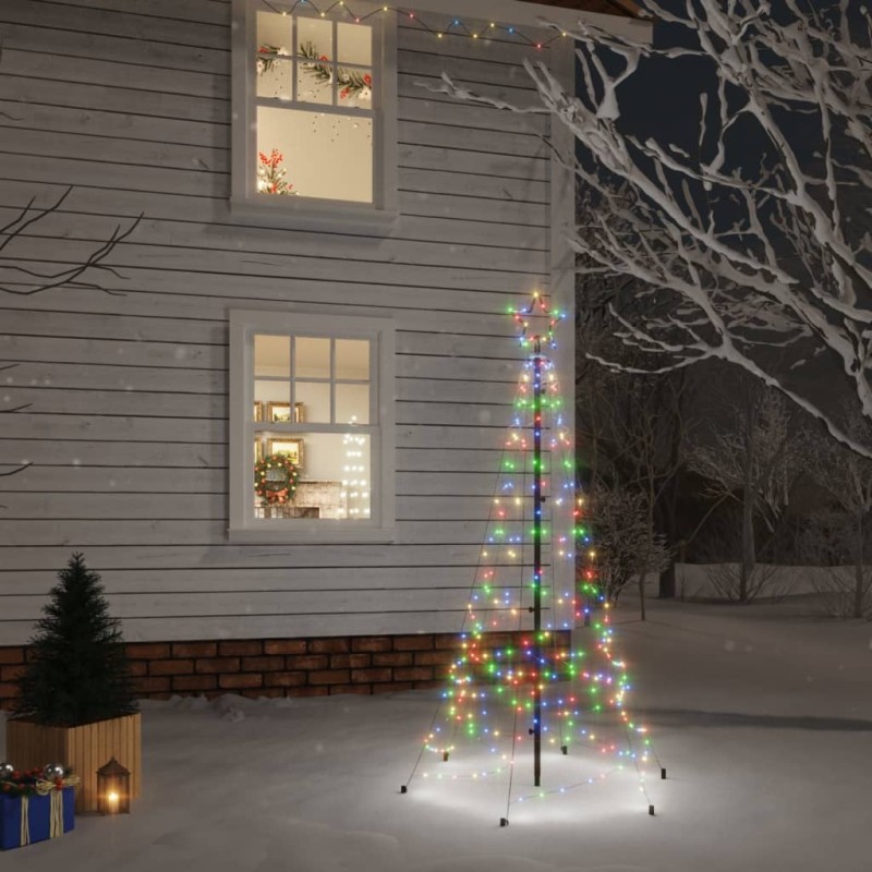 vidaXL Árbol de Navidad con pincho 200 LED de colores 180 cm vidaXL Árbol de Navidad con pincho 200 LED de colores 180 cm