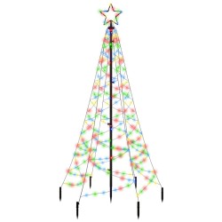 vidaXL Árbol de Navidad con pincho 200 LED de colores 180 cm