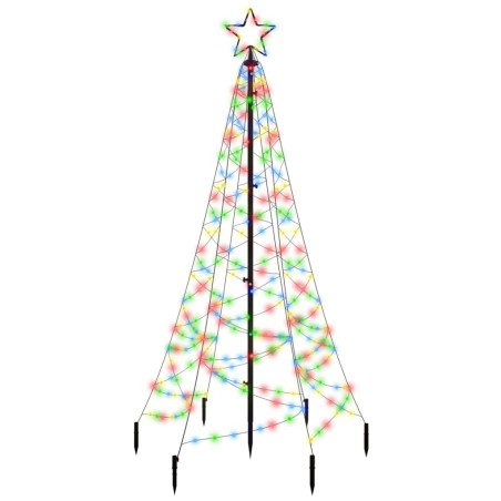 vidaXL Árbol de Navidad con pincho 200 LED de colores 180 cm