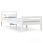 vidaXL Estructura de cama madera maciza blanco 75x190 cm