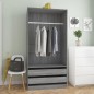 vidaXL Armario de madera contrachapada gris Sonoma 100x50x200 cm vidaXL Armario de madera contrachapada gris Sonoma 100x50x200 cm