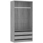 vidaXL Armario de madera contrachapada gris Sonoma 100x50x200 cm vidaXL Armario de madera contrachapada gris Sonoma 100x50x200 cm